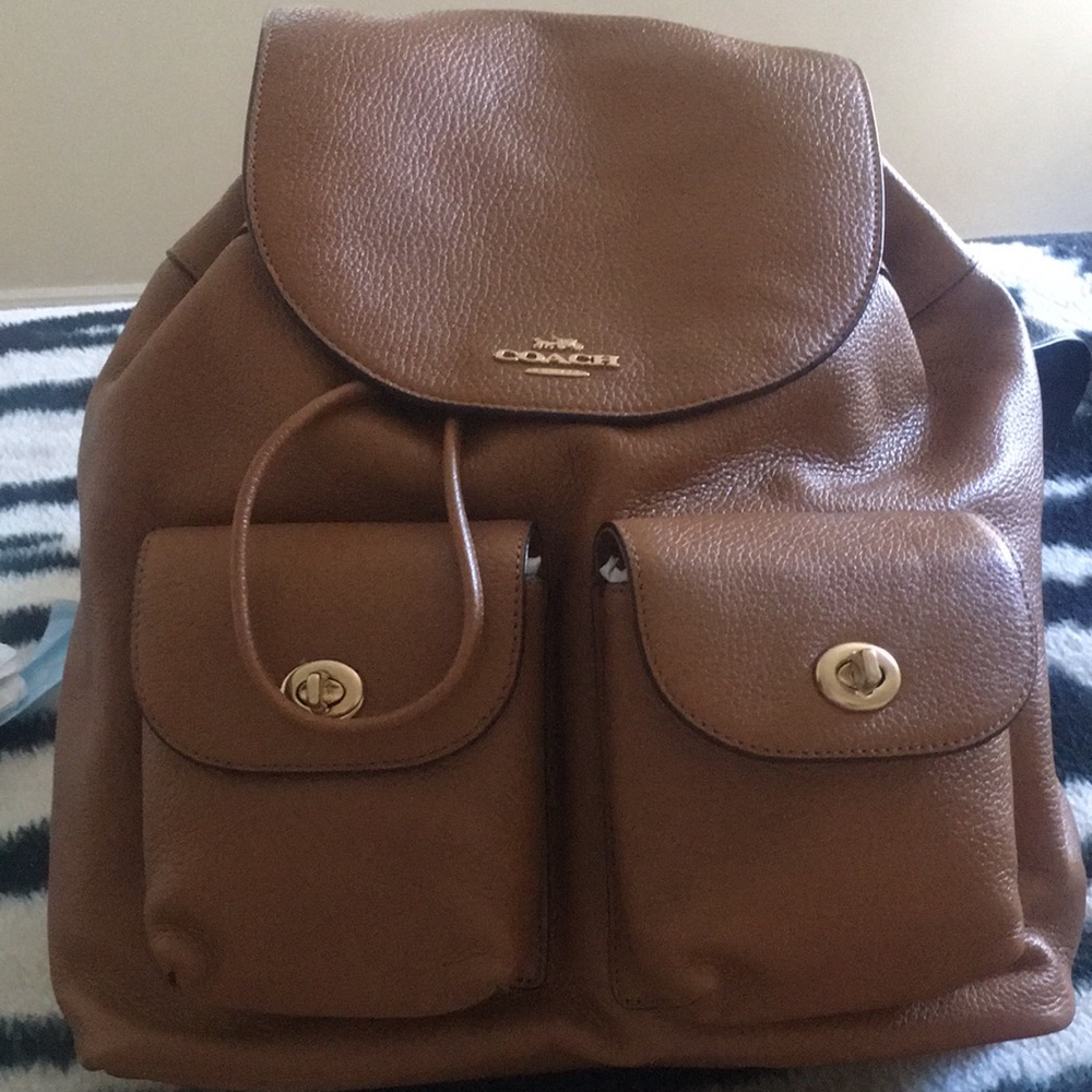 Brand new !!! Coach backpack in alight Saddle leather Billie